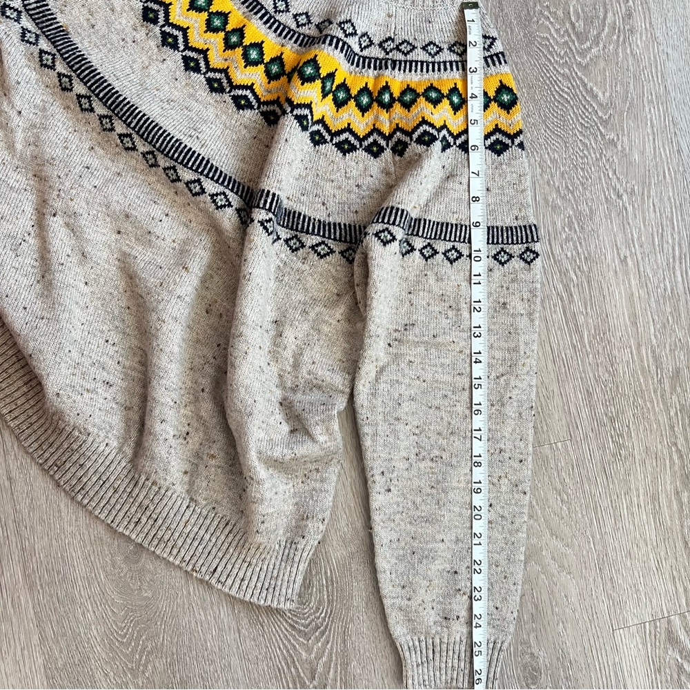 Weatherproof Vintage Fairisle Brown & Yellow Knit Sweater, XL - Picture 7 of 8